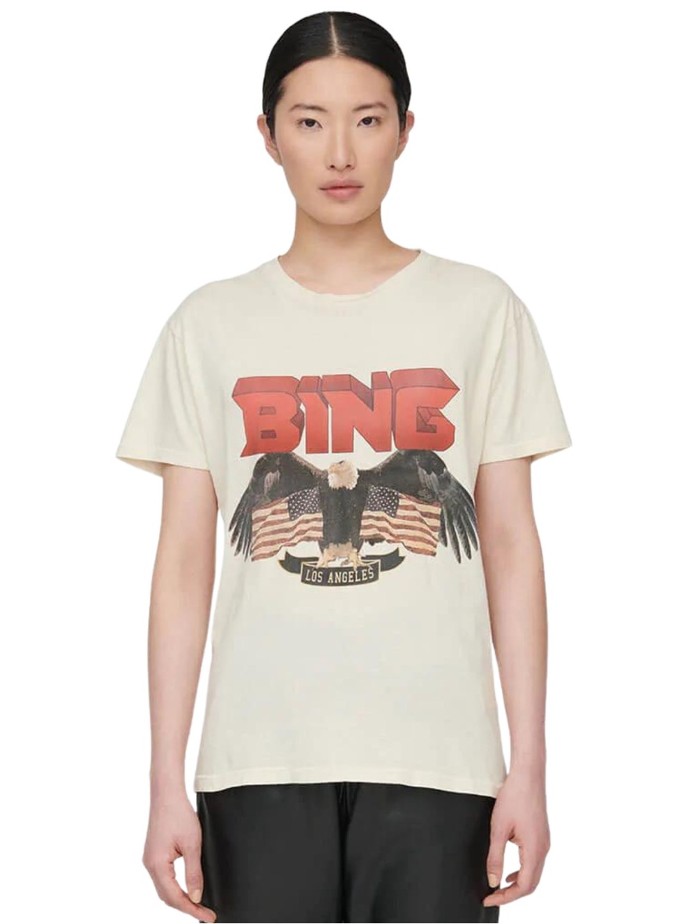 Anine Bing Graphic Tee in Cream